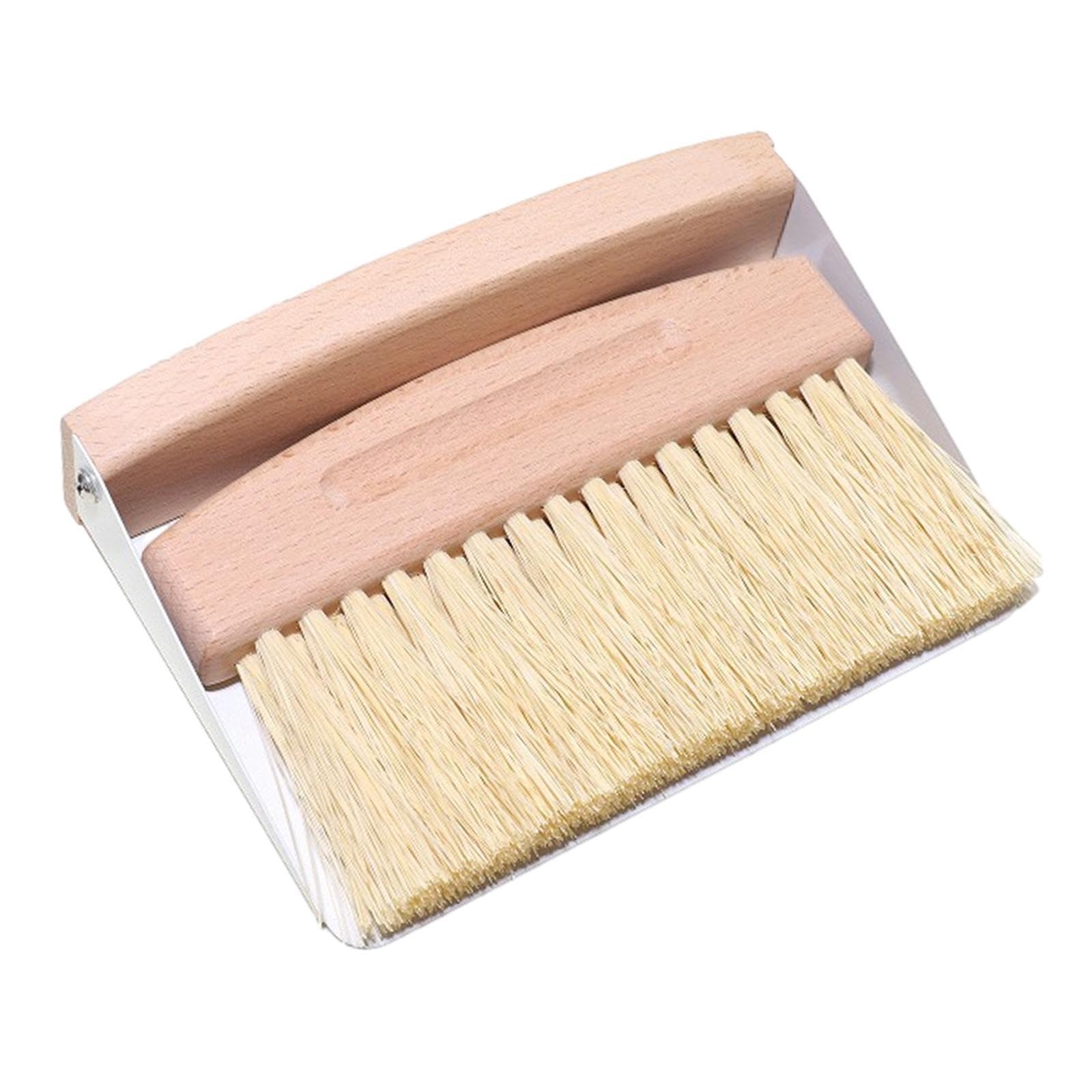 YIXANNX Compact Desktop Broom Dustpan Set Craft Classes And Quick Cleanup Of Keyboard And Snack Areas Household Versatile Cleaning Tool Multifunctional Fruit , white sisal bristles , 15.5x10.5x4cm