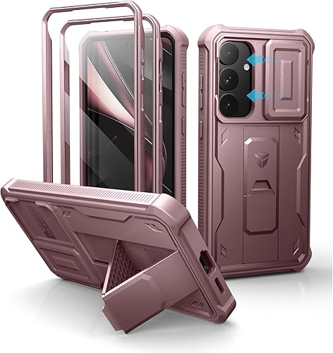 Vista 28 de Dexnor Funda para Samsung Galaxy S24 Plus con cubierta deslizante integrada para cámara, protector de pantalla y soporte, a prueba de golpes, funda