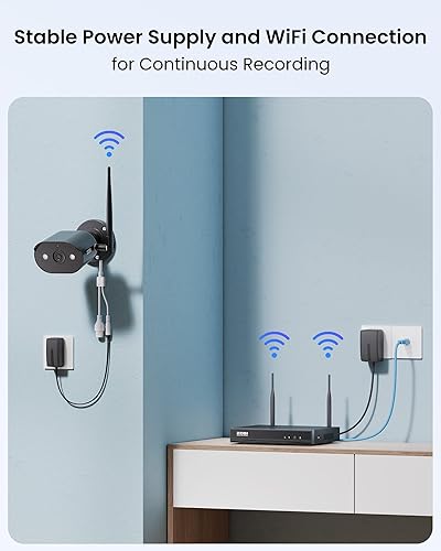 Miniatura 8 de ZOSI Sistema de cámara de seguridad 2K Wi-Fi 6, paquete de 4 cámaras WiFi enchufables de 3MP para interiores y exteriores, detección de personas,
