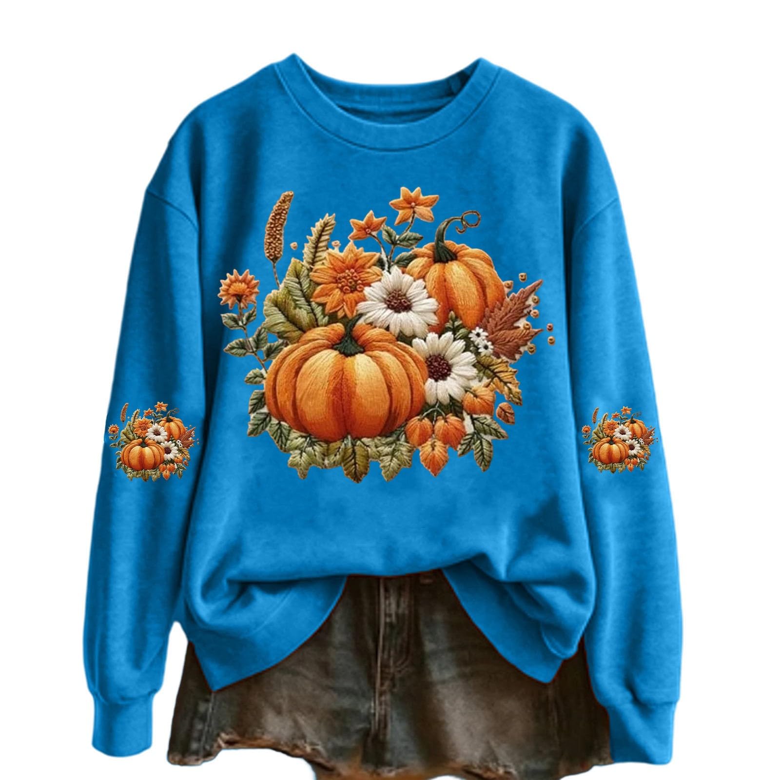 Sudadera sin capucha de Halloween de manga larga jersey cuello redondo cómodo y elegante 4