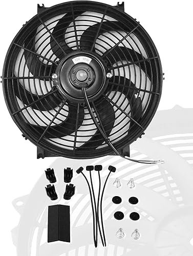 Ventilador delgado de empuje eléctrico para radiador ventilador de refrigeración de 12 V kit de montaje universal