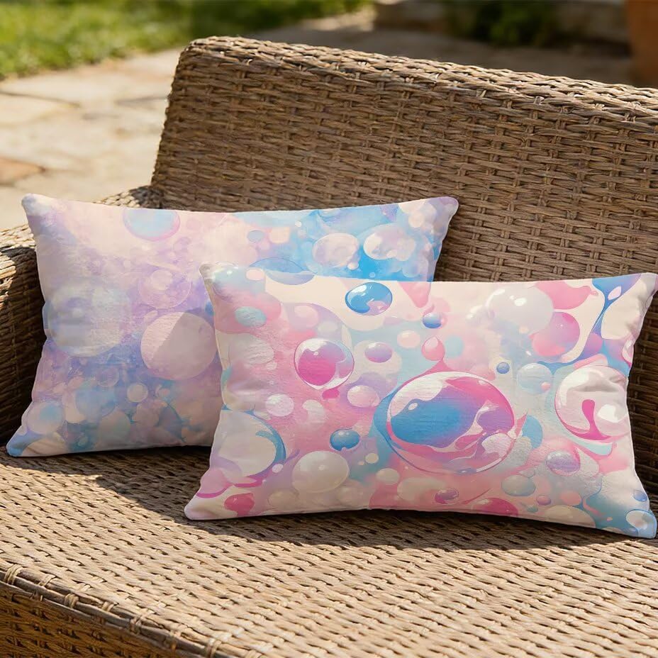 Housses de coussin de jardin 50x70 imperméable et résistant aux UV lot de 2