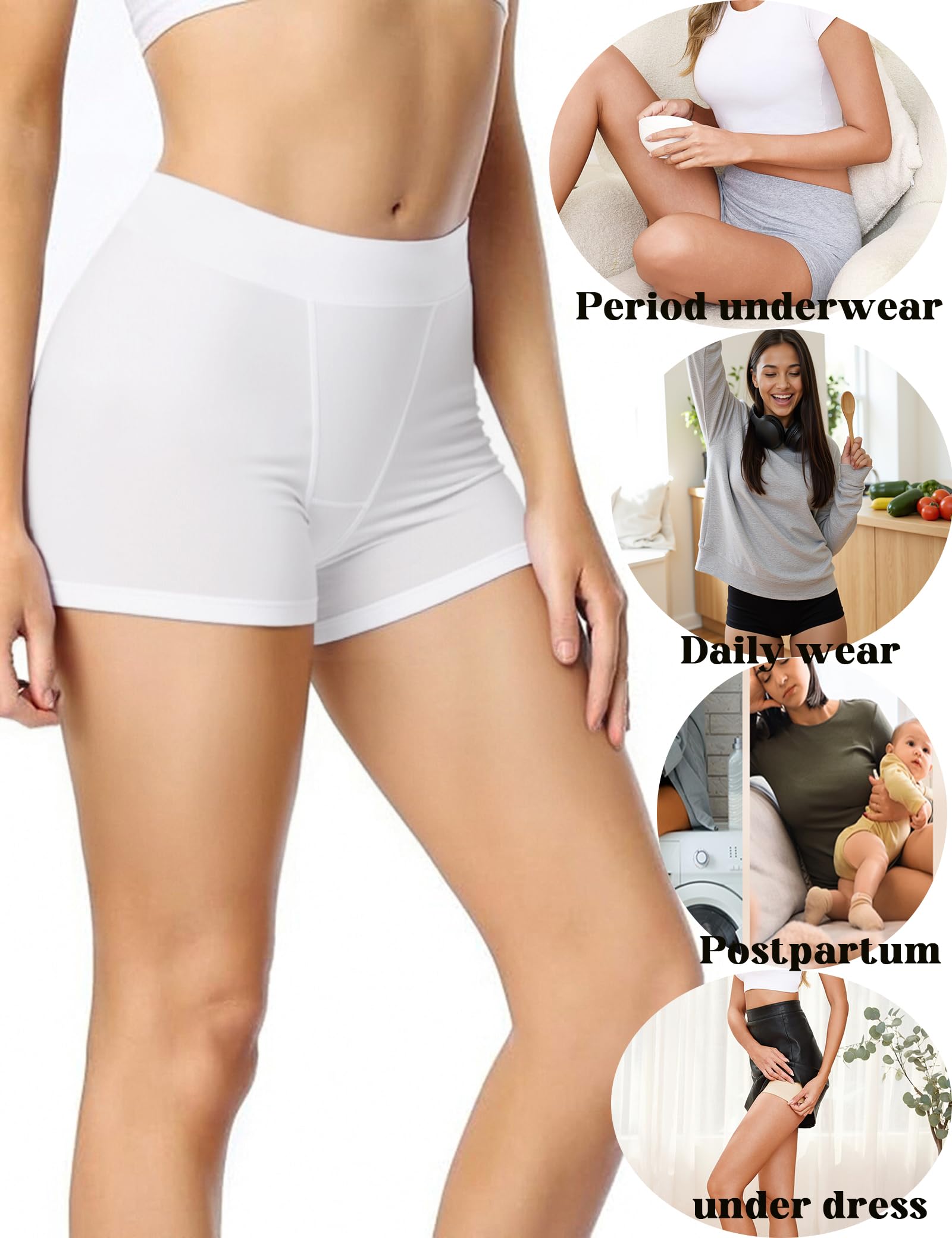 Bragas Mujer Algodón Pantalónes Cortos Elásticas Culotte Braguitas Boxer Mujer Algodon Cómodas Shorts Pack