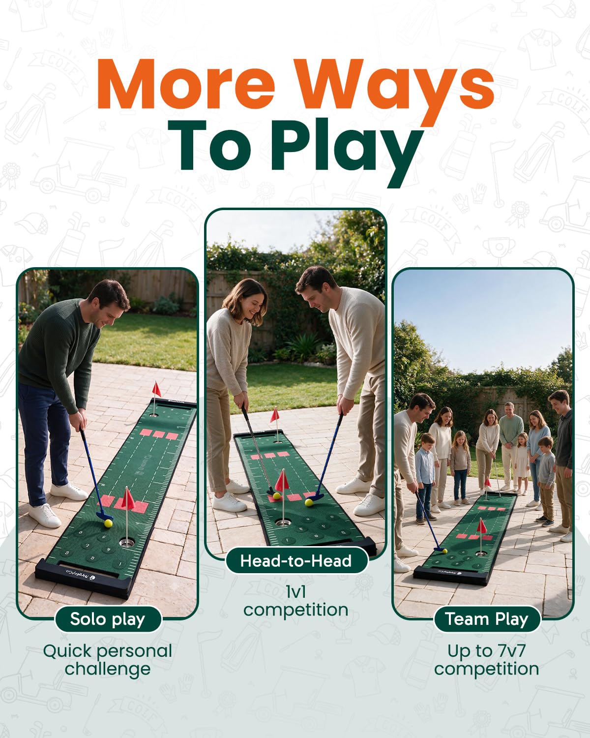 GIRAFFYCO Golf Putting Matte Set, Indoor Golfspiel Familie, Party & Büro