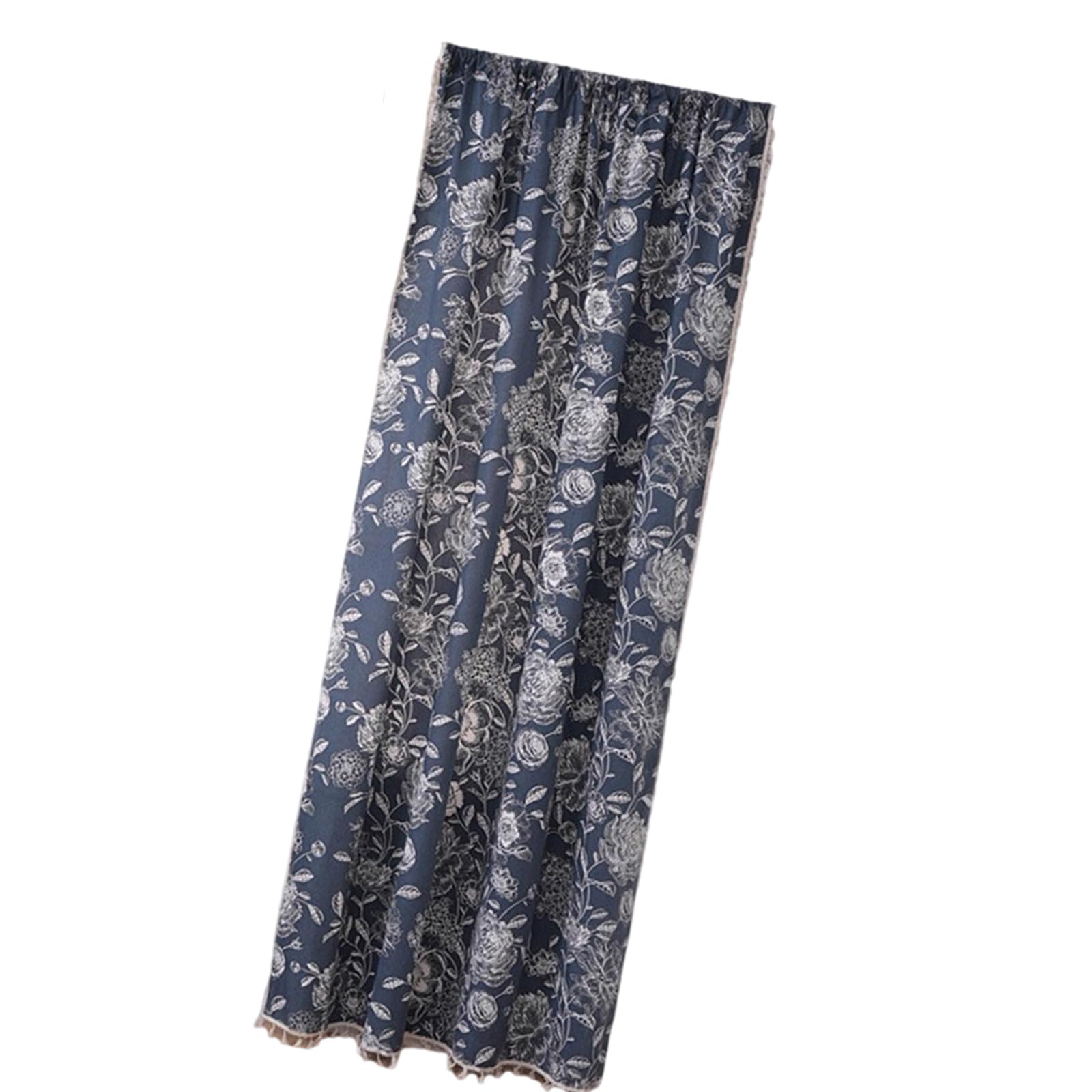 Kalttoy B Reversible Polyester Floor Hanging Sturdy Dustproof Decorative Florals Print Space Divider Quick Setups Florals Window Drape