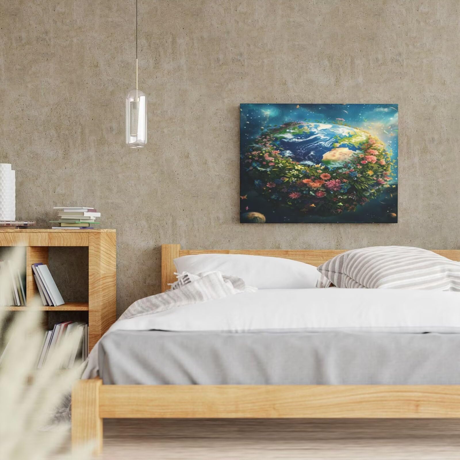 Kit per pittura con numeri per adulti, pittura con numeri per principianti, pittura acrilica con 6 pennelli, pittura ad olio per decorazione da parete (90 x 65 cm, senza cornice) MK94