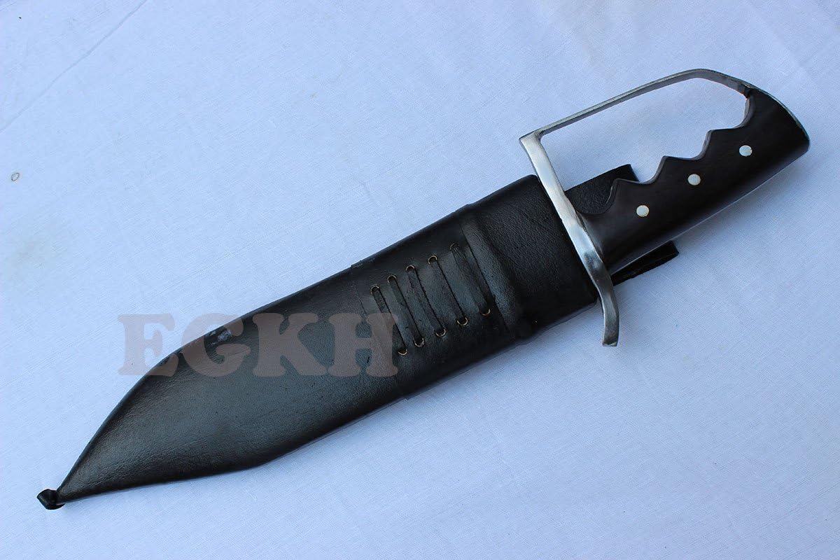 -13" Large Fighting D-Guard Bowie,Outdoor Khukuri Knife, Kukri Blade Machete - Handmade By EGKH Khukuri House Nepal