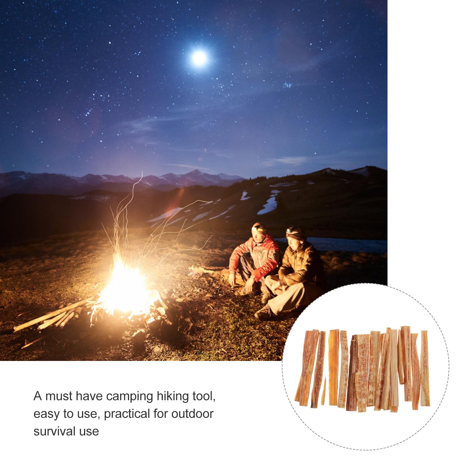 Gatuida Fuego para Acampar Palitos de Madera Duraderos Portátiles Resistentes al Herramienta Práctica para Fogatas y Barbacoas al Aire Libre