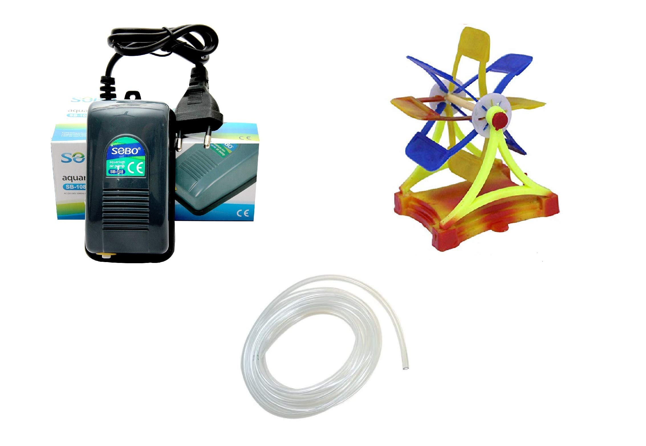 AQUAPETZWORLD Decorative Ornaments/Accessories for Fish Tank Aquarium Decoration (Air Wheel Toy with SOBO Pump and Tube) (B08JM365SY) Amazon Price History, Amazon Price Tracker