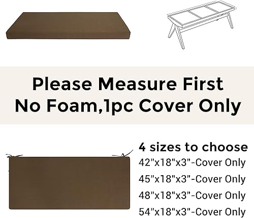 Miniatura 42 de FUNHOME Funda de cojín de banco para exteriores de 42 x 18 x 3 pulgadas, funda impermeable con cremallera y lazos, funda resistente a la Medalla