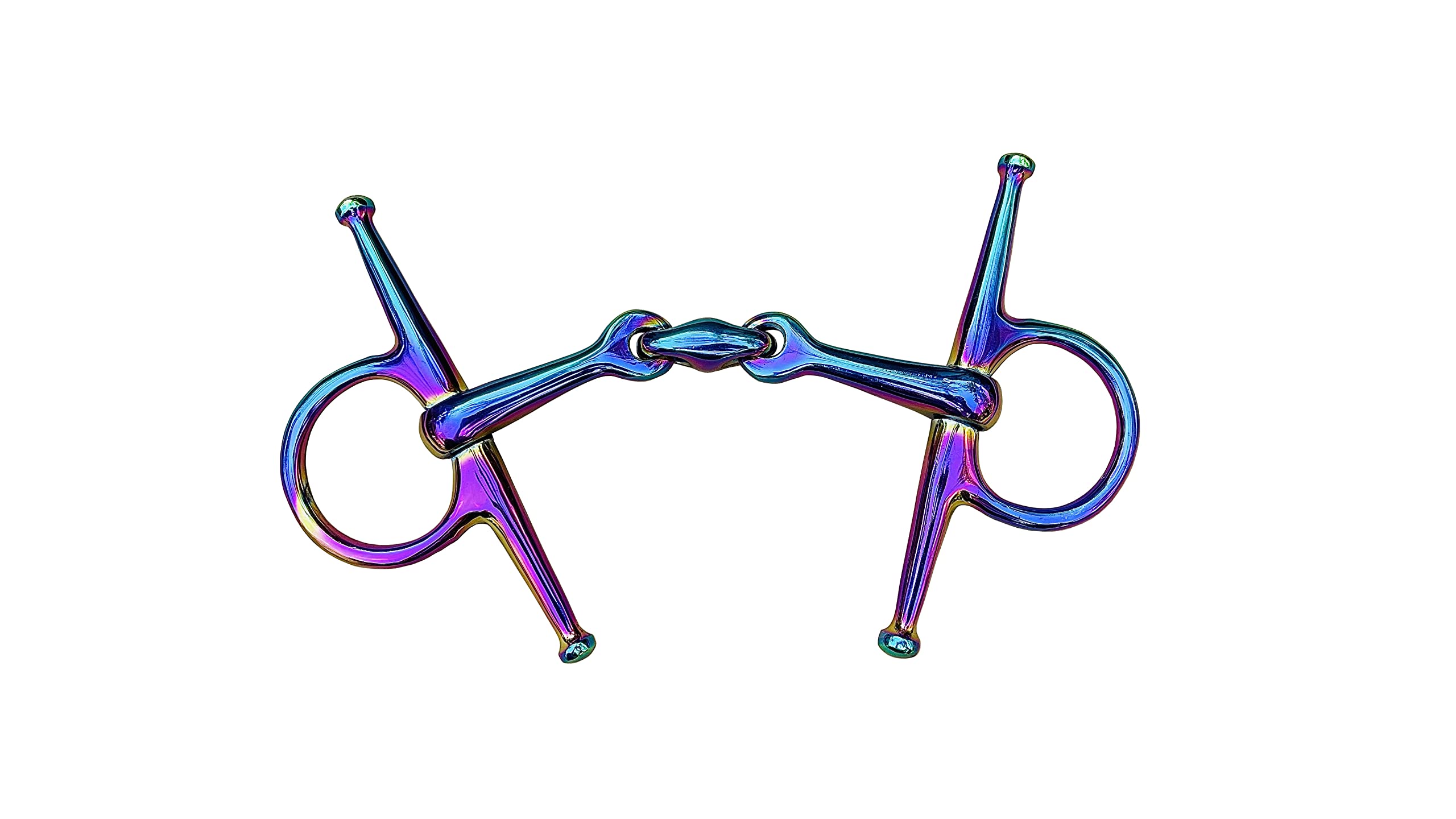 Full Cheek Rainbow Lozenge Horse Bits Stainless Steel Eggbutt Snaffle 4",5",5.25",5.50" (5.50" INCH)