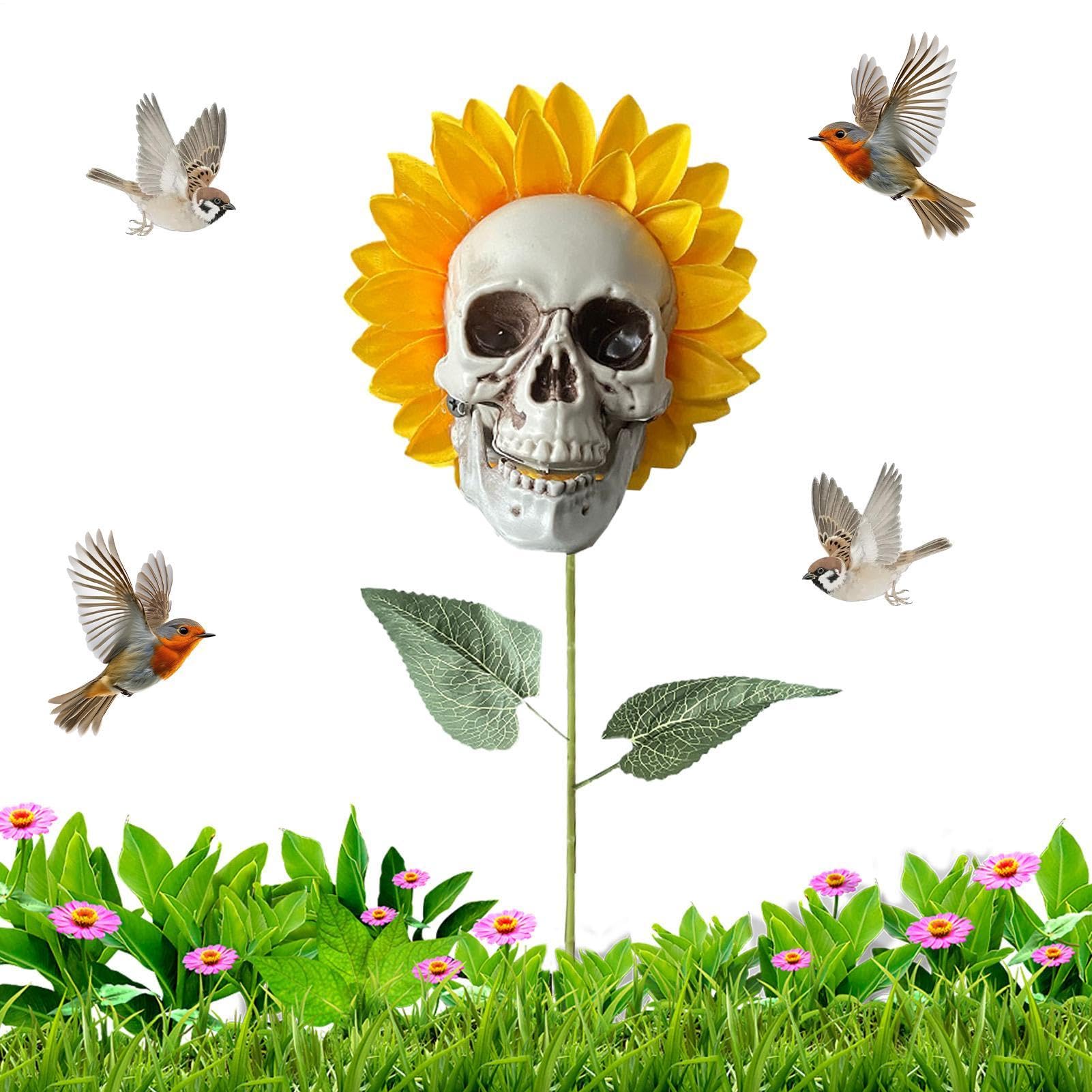 Estaca de Halloween con calavera impermeable para decoración realista de jardín exterior