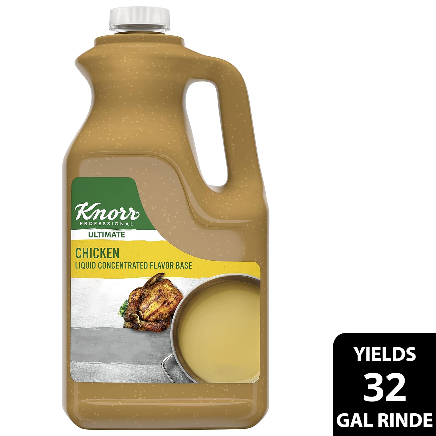 Knorr Professional Ultimate Chicken Liquid Concentrated Base Scratch Like Flavor Aromatic Stock Base, Gluten Free, No Artificial Flavors, Colors, Preservatives, No Added MSG, 1 gal, 128oz, Pack of 2