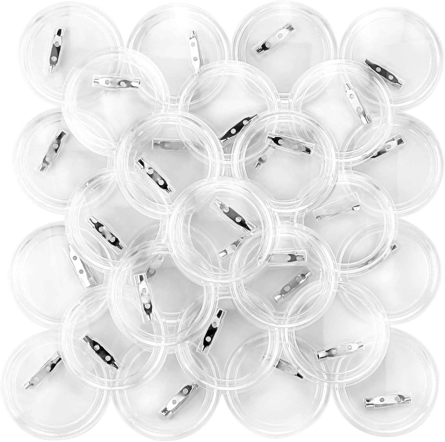 70 Pack Acrylic Design Button Badge, Clear Plastic Craft Kit with Pin for DIY Craft Supplies, 2.4 Inch