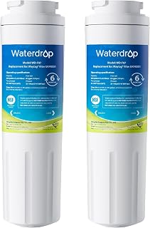 Waterdrop EDR4RXD1 Replacement for EveryDrop® Filter 4, Whirlpool® UKF8001, 4396395, Maytag® UKF8001AXX-200, UKF8001AXX-750, WD-F07, Refrigerator Water Filter, 2 Filters (Package May Vary)