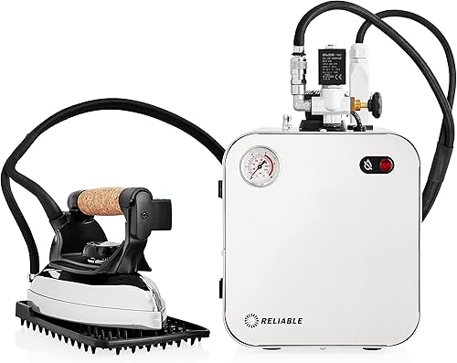 Miniatura 2 de Reliable Estación de hierro profesional 5100IS2100IR con modo ecológico, manguera de vapor de 120 V, caldera de acero inoxidable de 2.2 L, placa de