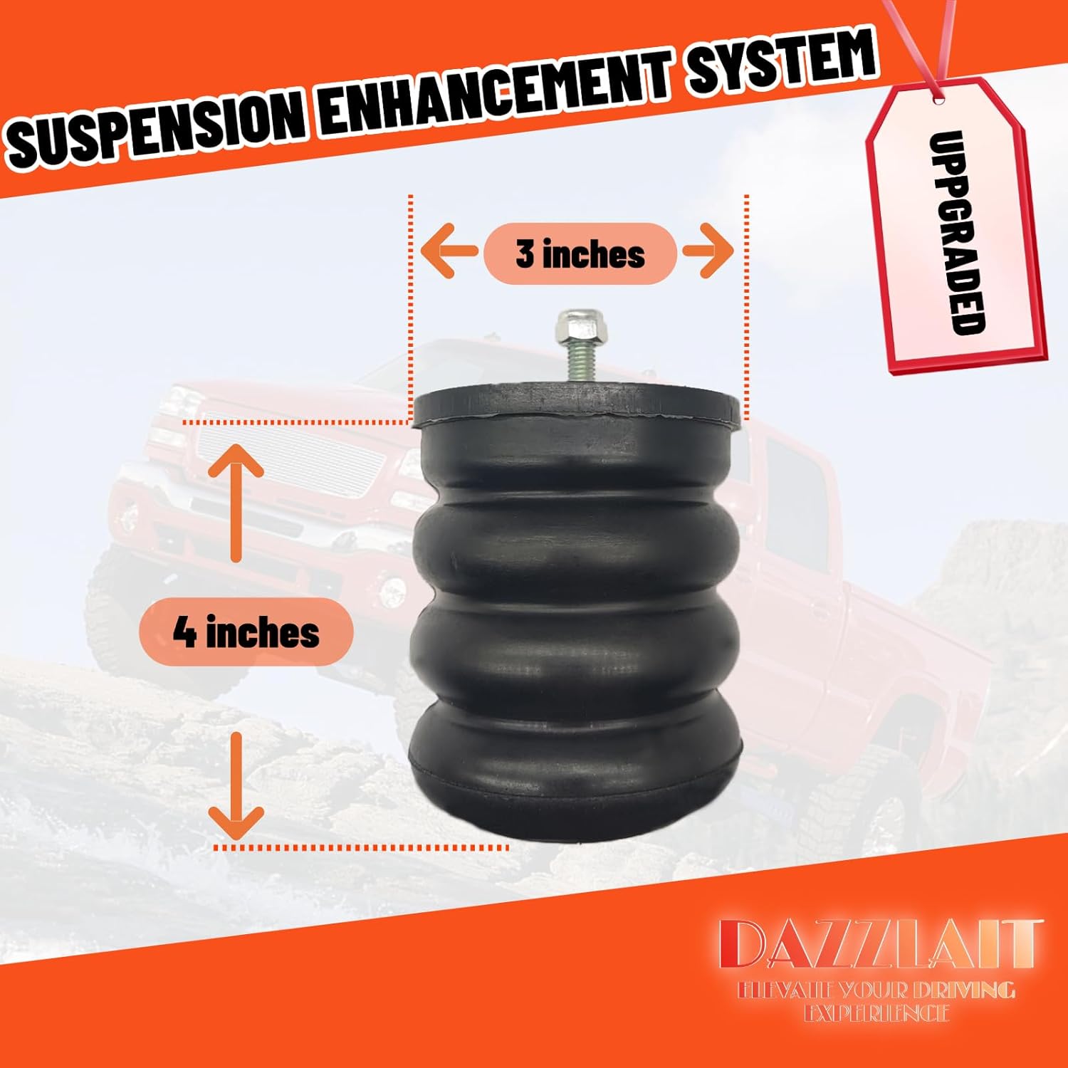 SSF-106-47 Front Air Suspension Helper Spring Kit | Bump Stop Fit for Ford E-150, E-250, E-350, E-450 | Mercedes-Benz Sprinter 1500, 2500, 3500 | Freightliner Sprinter 2500/3500 4 X 2 (2007-2021)