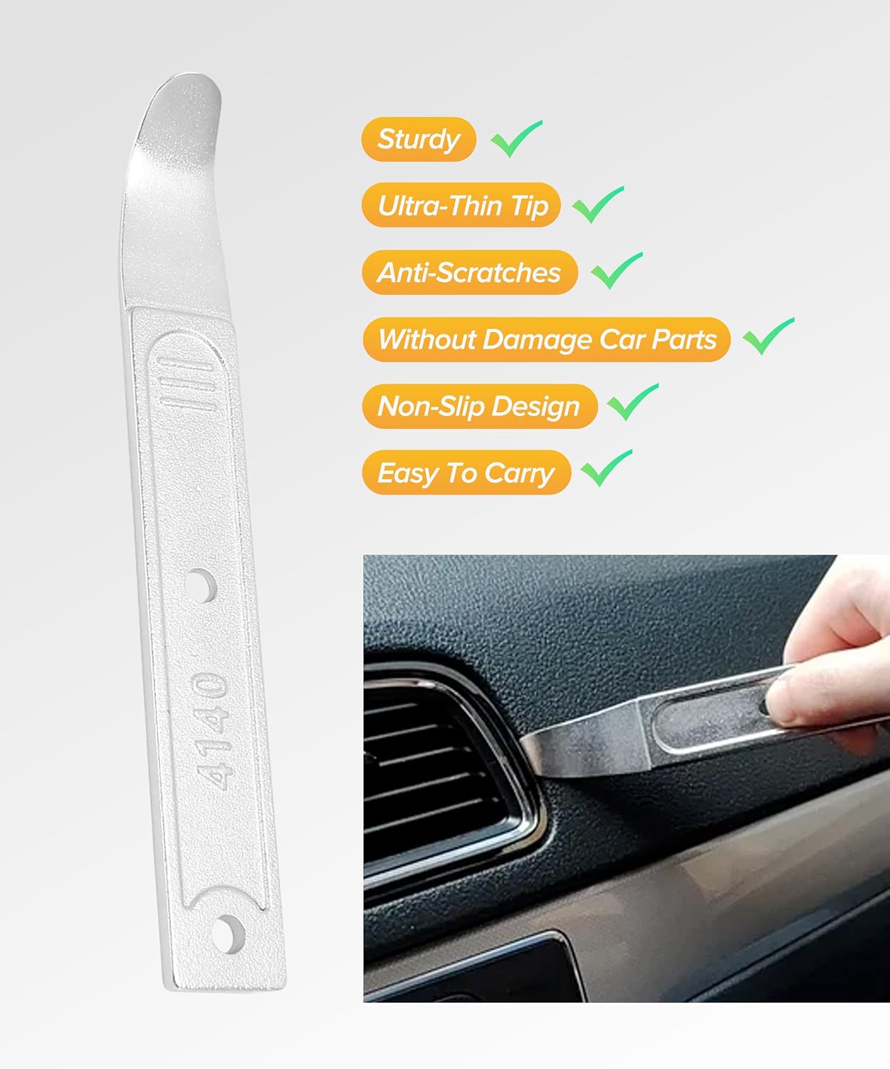 Trim Removal Tool,Car Accessories Universal Metal Panel Removal Tools for Auto Trim,Automotive Tool,Used for Removing Car Panels,Interior and Exterior Parts,Replacing Dashboards,Stereos,Radios