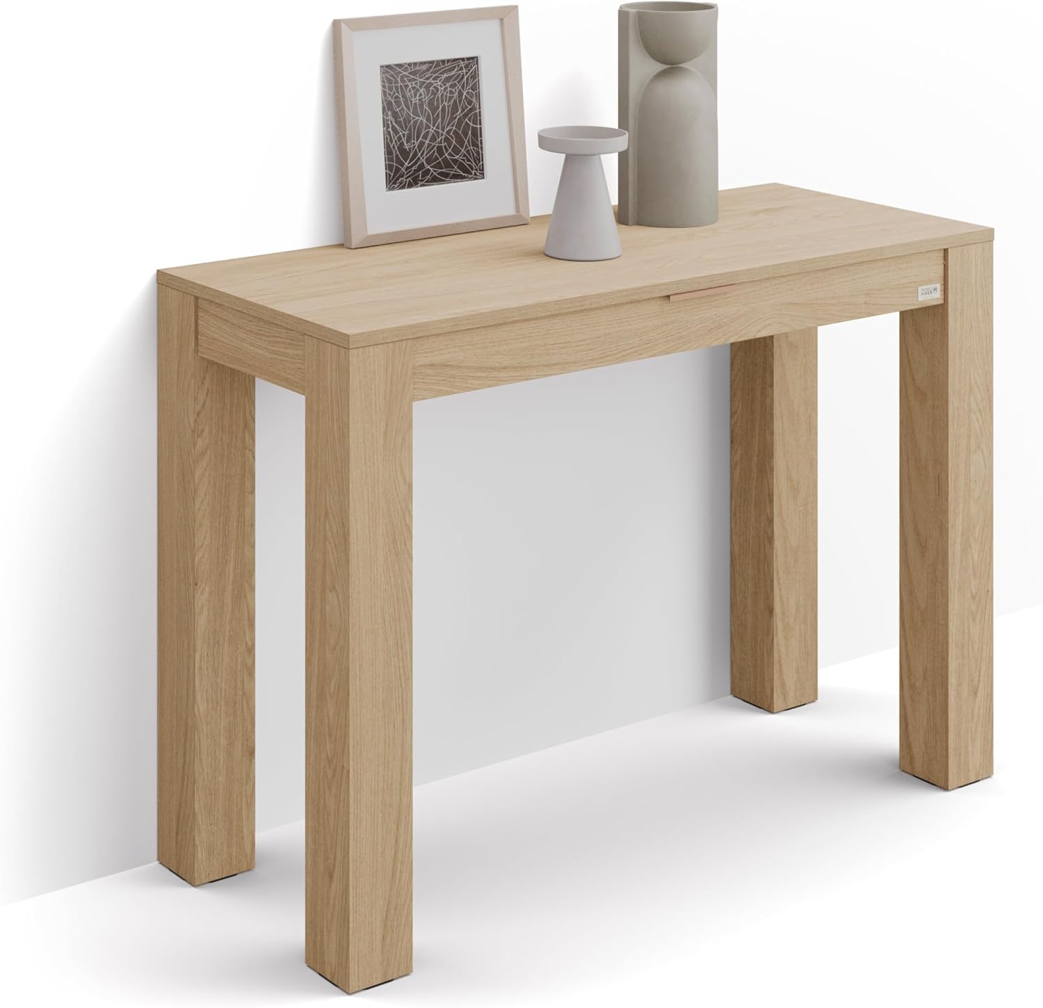 Mobili Fiver, Hallway Console Table Rachele 45x18 in, Light Oak, Made in Italy