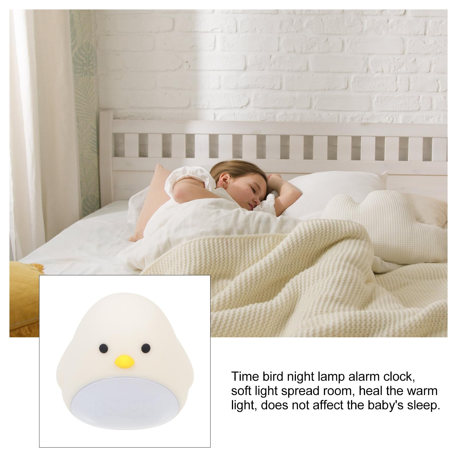Gadpiparty Reloj Despertador Infantil Luz Nocturna y Temporizador, Diseño Moderno en Abs y Silicona para Decoración y Uso en Escritorio en Casa