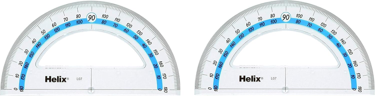Helix Professional Shatter-Resistant 180 Degree Protractor, 6 inch / 15cm (12071) : Educational And Hobby Protractors : Office Products