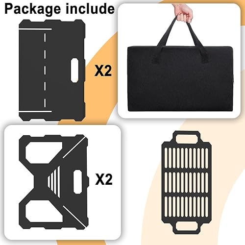 Miniatura 3 de Pozo de fuego de 20 pulgadas, hoguera portátil para exteriores con bandeja para barbacoa, hoguera de acero desmontable para patio trasero, patio,