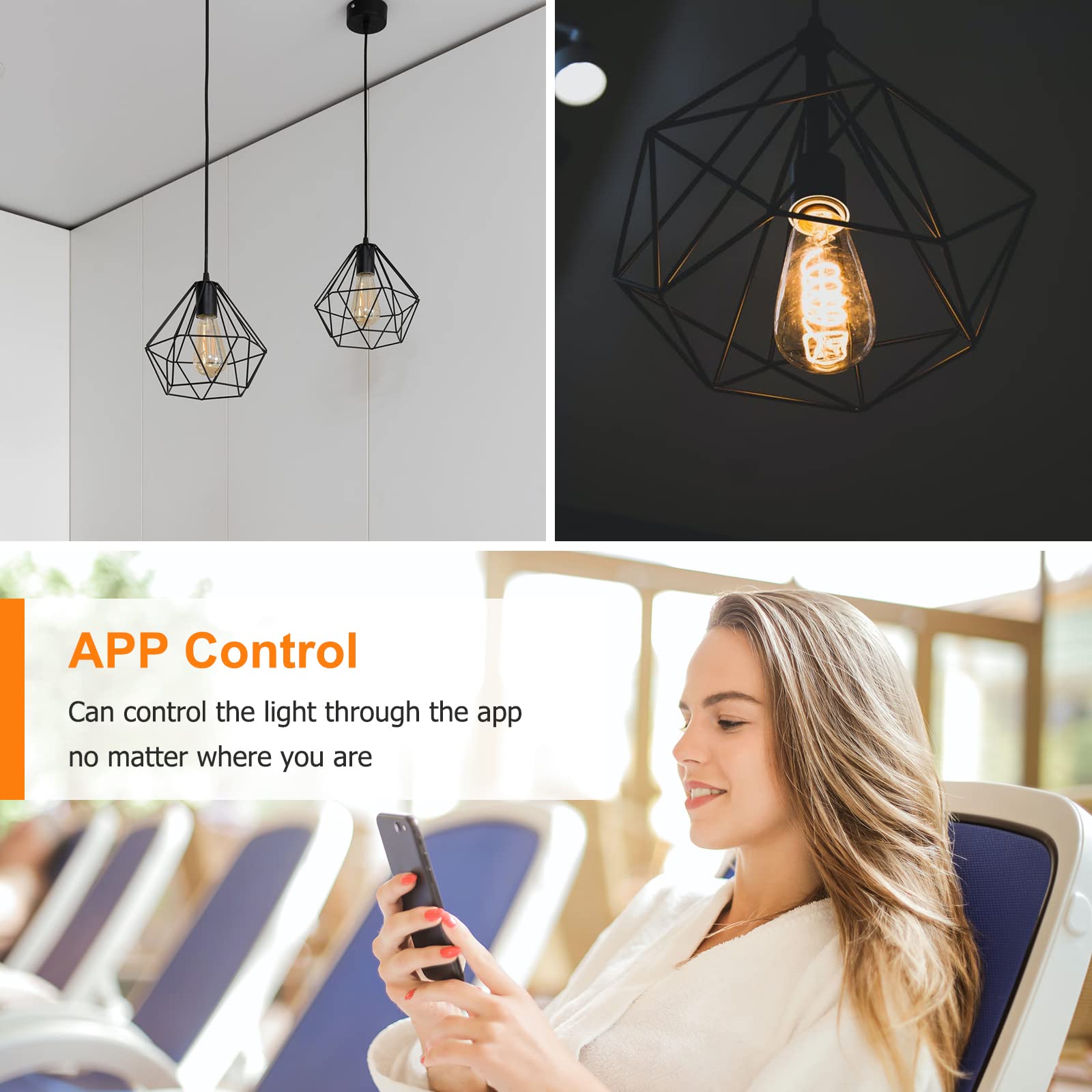 ANTELA Ampoule Connectée Wifi E27 5W ST64 Edison Vintage Lampe à Filament LED Multicouleurs Blanc Chaud, Equivalent 45W, Compatible avec Alexa/Google Home