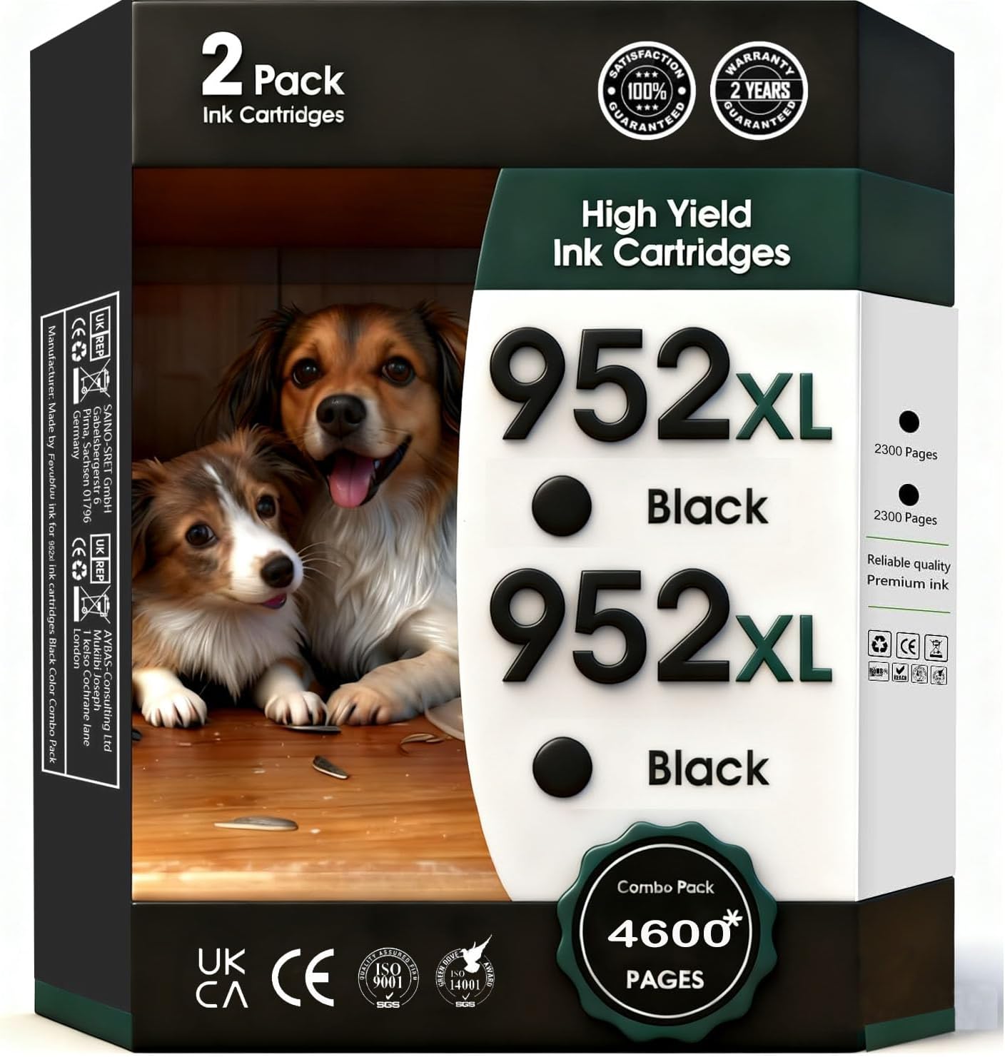 Printer Ink 952 952XL Black Ink Cartridges Combo Pack Replacement for 952 XL Black Ink Cartridge for OfficeJet Pro 8710 7740 8720 8715 8210 8703 OfficeJet 8702 Printers