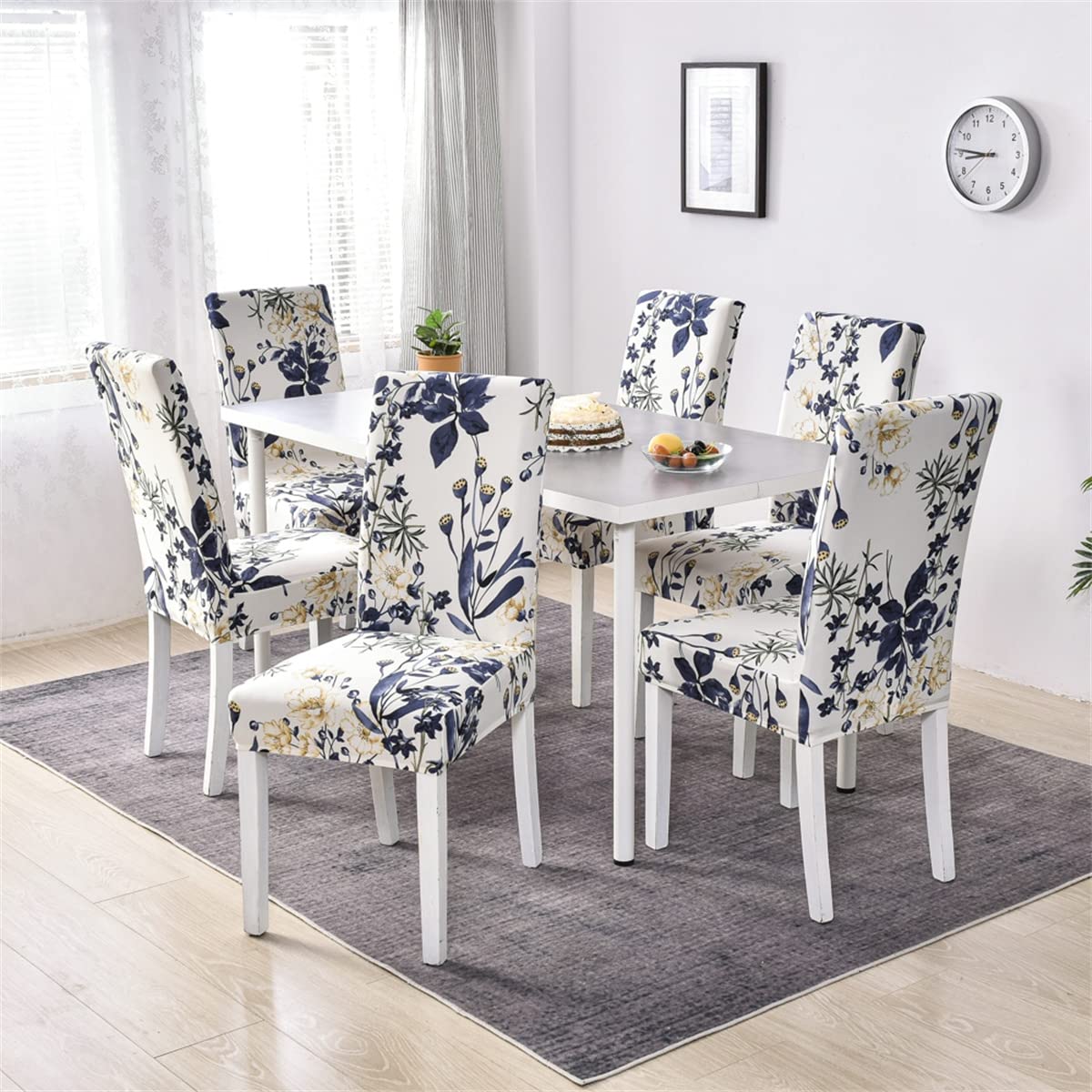 Set di 4 coprisedia elasticizzati per sala da pranzo, rimovibili, lavabili, per hotel, matrimoni, cucina, sala da pranzo, set di 2 (J, 2 pezzi