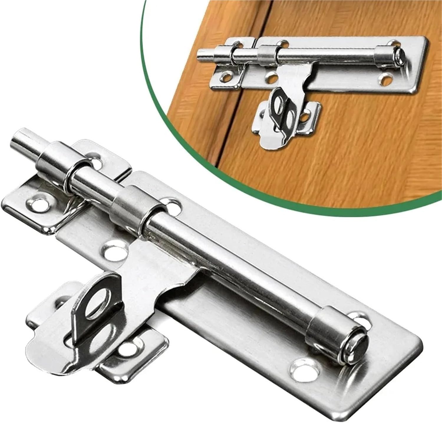 Slide Latch Lock 10Pcs 4 Inch Door Lock Stainless Steel Barrel Bolt Latch Padlock Clasp Set Brushed for Locking Window Drawer Cupboard