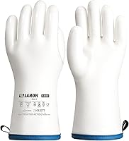 Vista 13 de LANON - Guantes de horno de silicona líquida resistentes al calor de 15 pulgadas, grado alimenticio, forro CoralAir, impermeables, extra largos