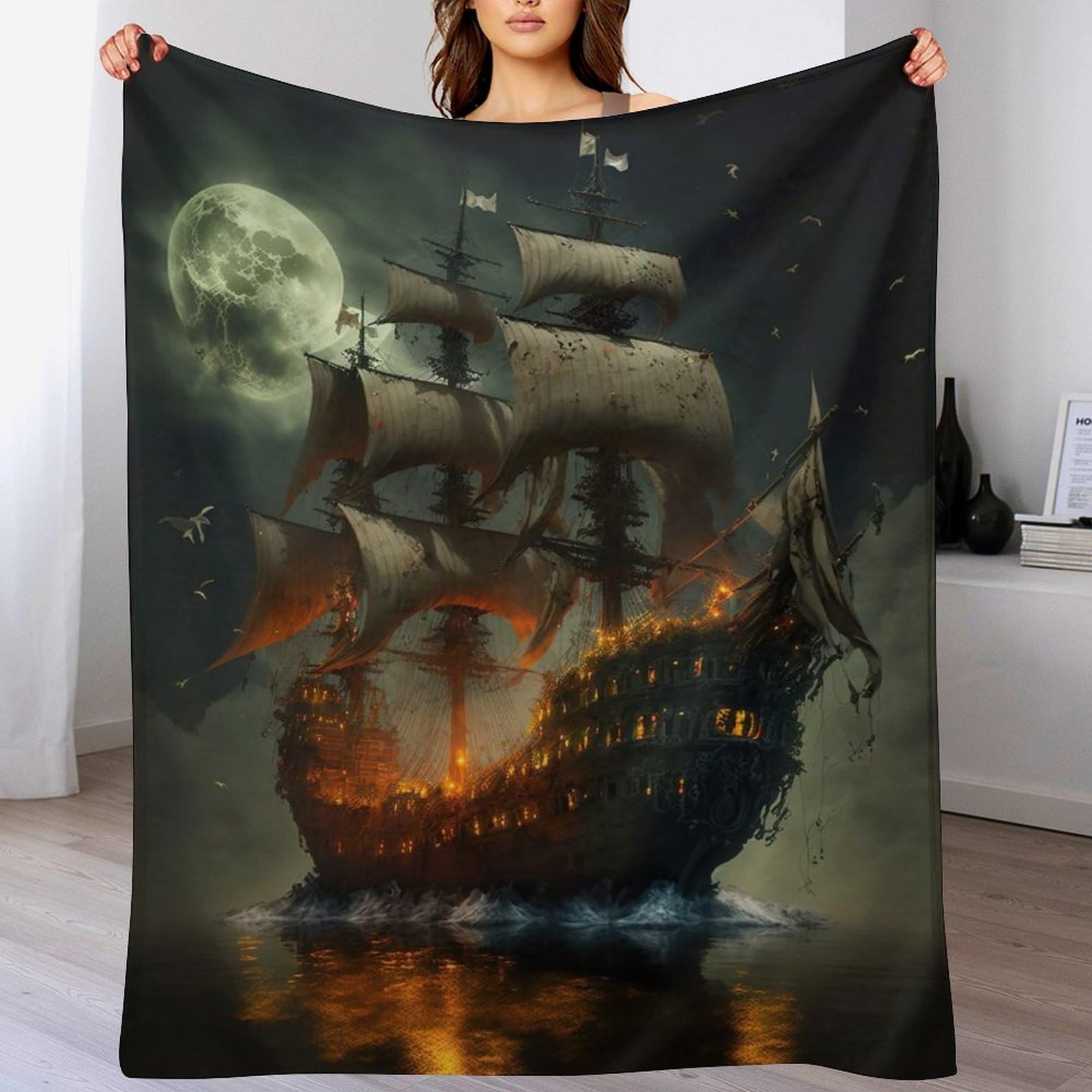 Couverture canapé pirate ship de qualité supérieure en flanelle moelleuse