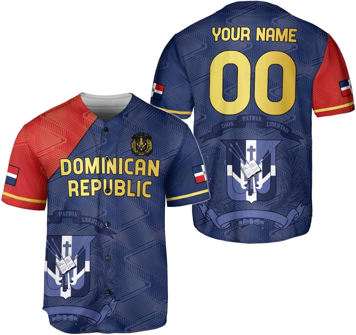 Podagree Personalized Dominican Republic Baseball Jersey Shirt,Team Name Republic Dominicana Baseball Jersey for Men,Women