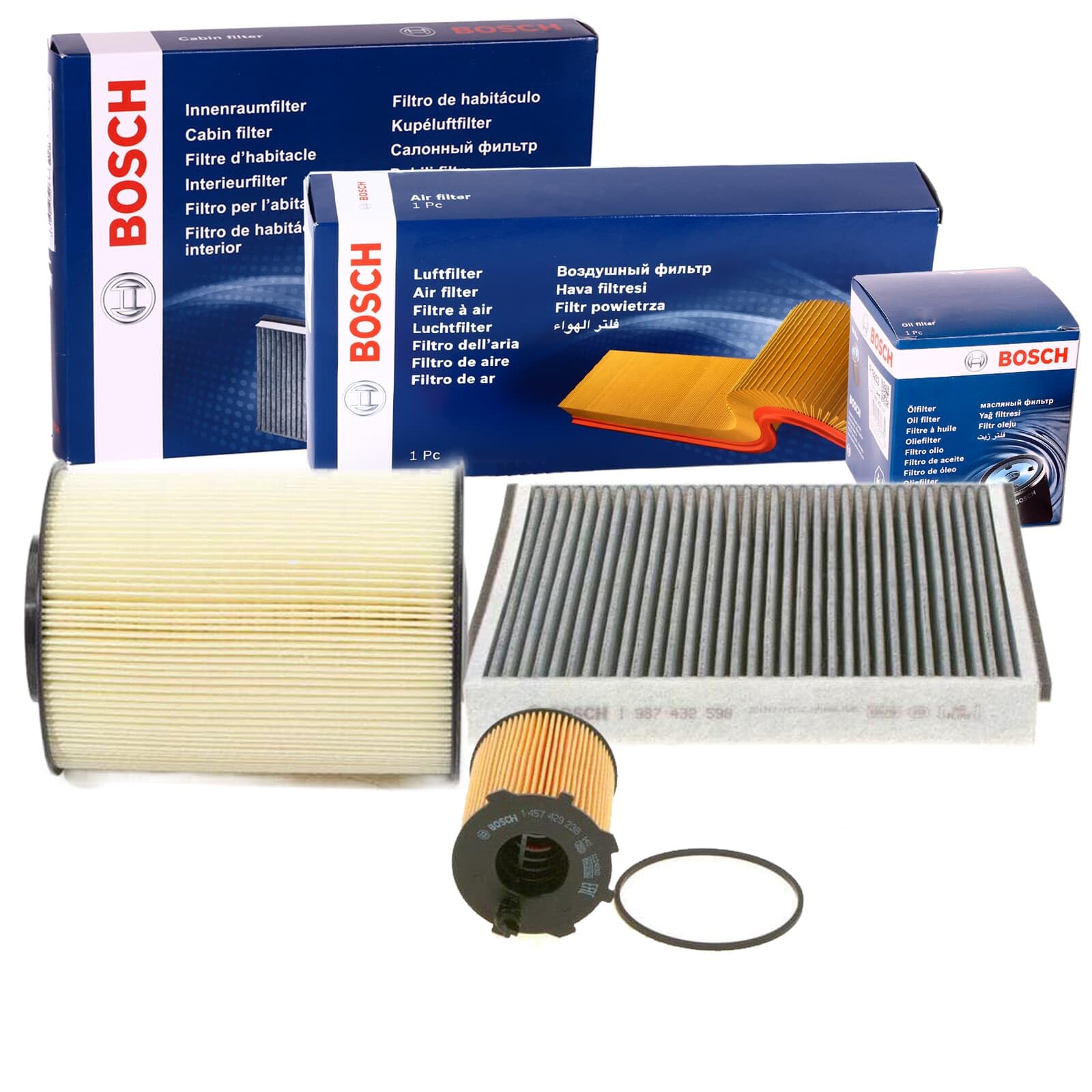 Filter Inspektionspaket | 1987432598+1987432598(LAK875)+F026400492 passend für 1.5+1.6 Tdci C-Max 2 Focus 3 Kuga