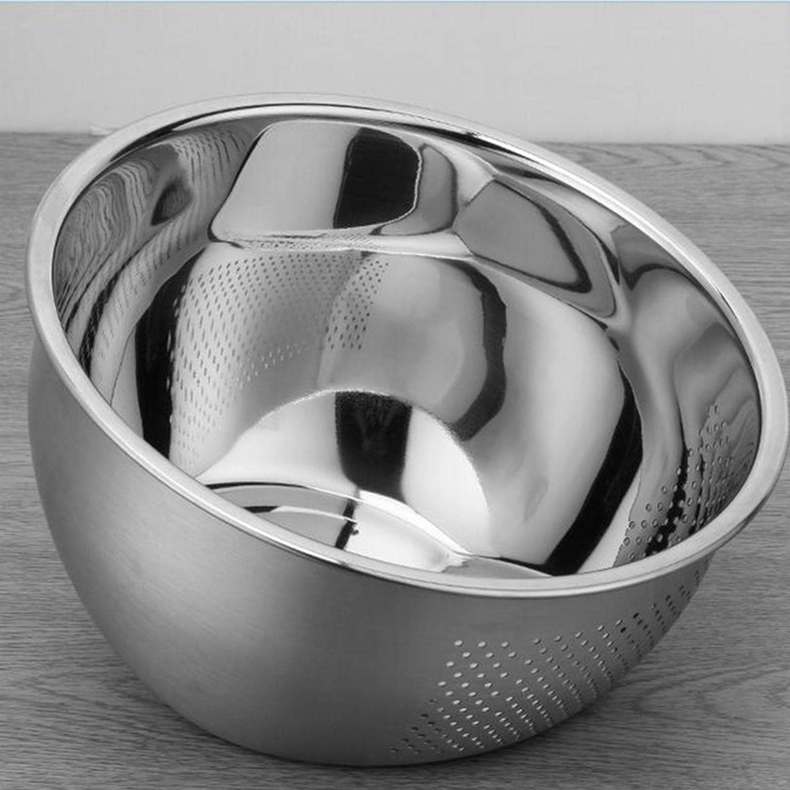 Reissieb Aus Edelstahl, Küchensieb, Reisschüssel mit Feinen Abflusslöchern, Geeignet für Die Familienküche, 26 cm