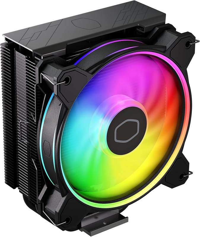 Enfriador de aire para CPU Hyper 212 Halo ARGB: ventilador PWM de alto rendimiento de 120 mm, 4 tubos de calor de cobre, cubierta superior de diseño elegante, bajo nivel de ruido y fácil instalación, AMD AM5/AM4 e Intel LGA 1851/1700, negro