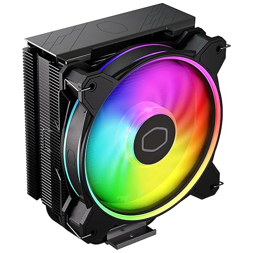 Cooler Master Hyper 212 Halo Black CPU Air Cooler, 120 Halo² PWM Fan, Dual Loop ARGB, Aluminum Top Cover, 4 Copper Heat Pipes, 154mm Tall, AMD Ryzen AM5|AM4, Intel LGA 1851|1700|1200 Brackets - 212 Halo