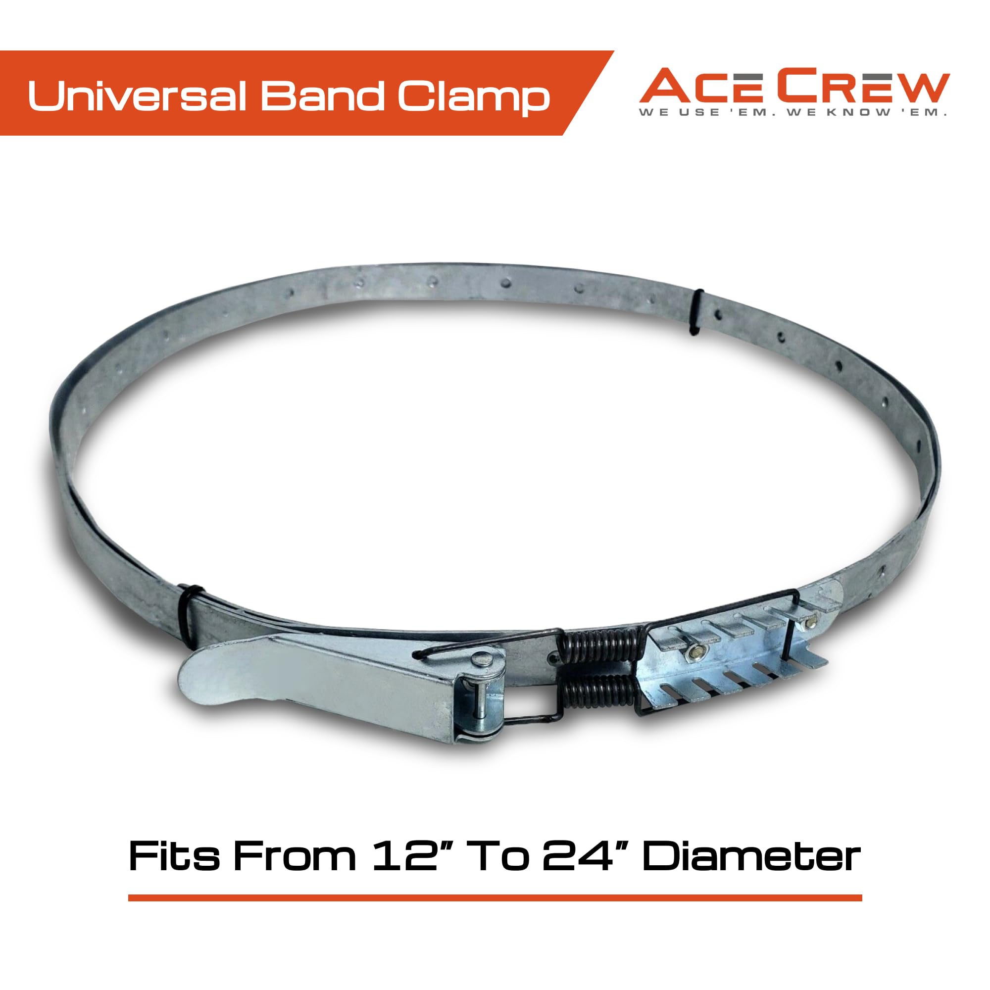 35cm Steel Clamp For Fixing Thermal Bands – Chrome, Universal Fit (1 Piece)