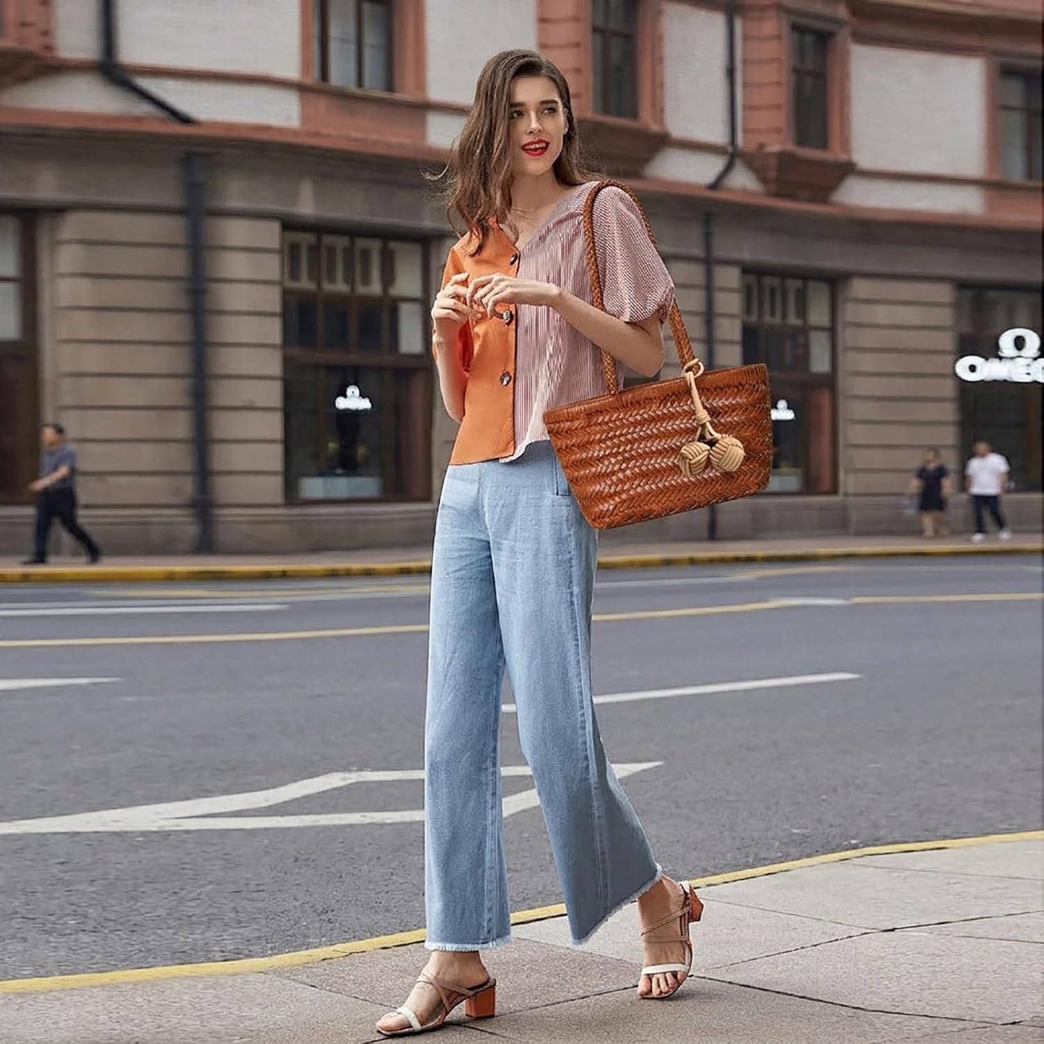 Woven Shoulder Bag for Women, Mini Hobo Purse, Cute Bucket Totes, Small Underarm Bags, Beach Top-handle Handbag