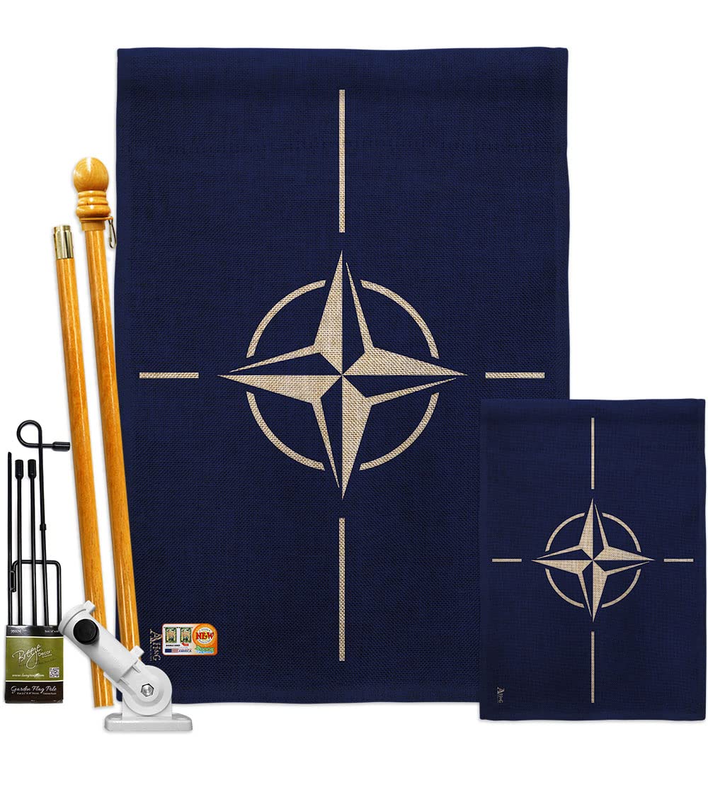 Americana Home & GardenNATO Garden House Flag Kit Association Organization Fraternity Sorority Friendship University College Greek Club Decoration Banner Small Yard Gift Double-Sided, Made in USA