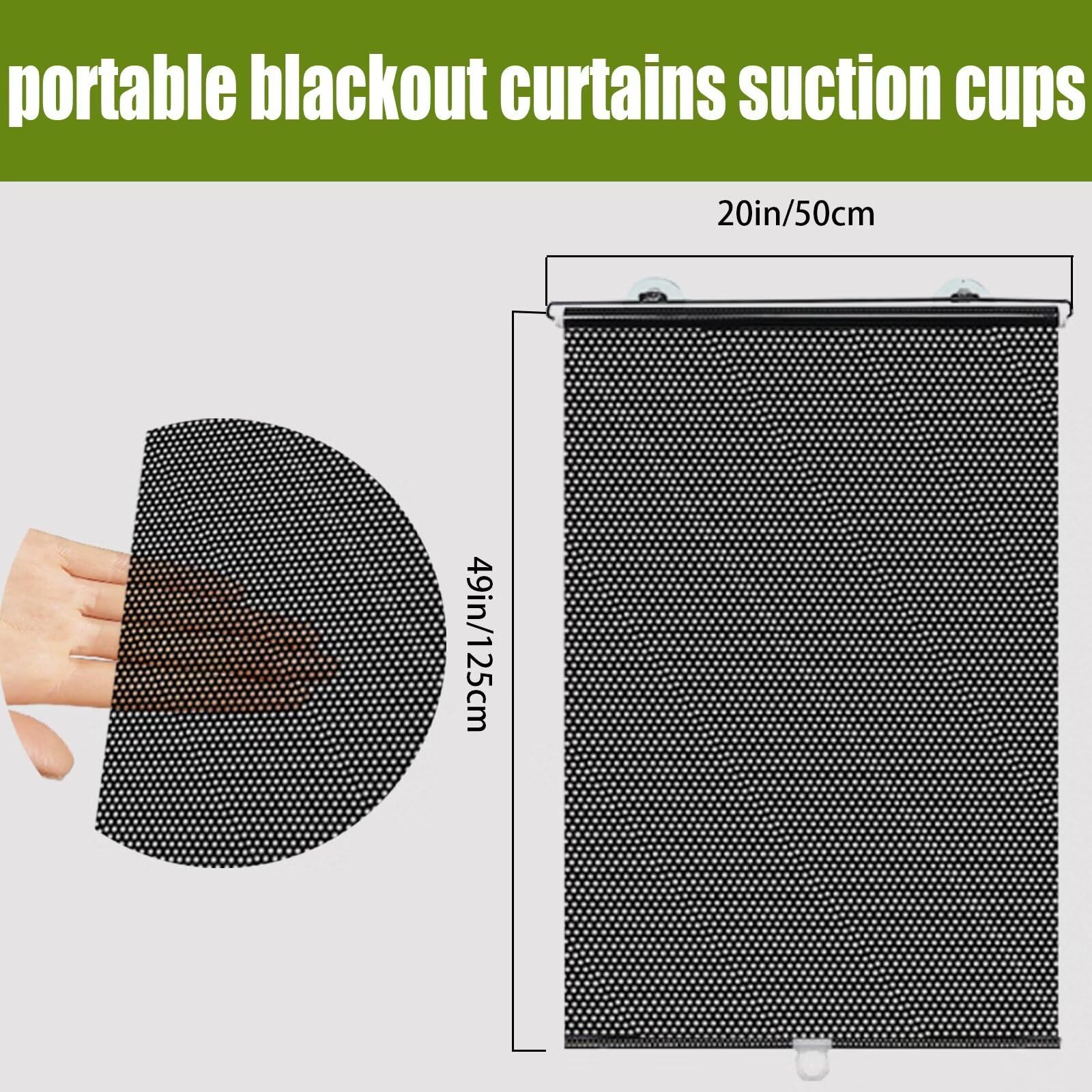 HBDHCUUN Indoor Sun Shade Telescopic Roller Blind Sun Shield Insulation Reduce Noise for Home Bathroom Office Glass, 5 Sizes (Color : Black, Size : 20x49in)