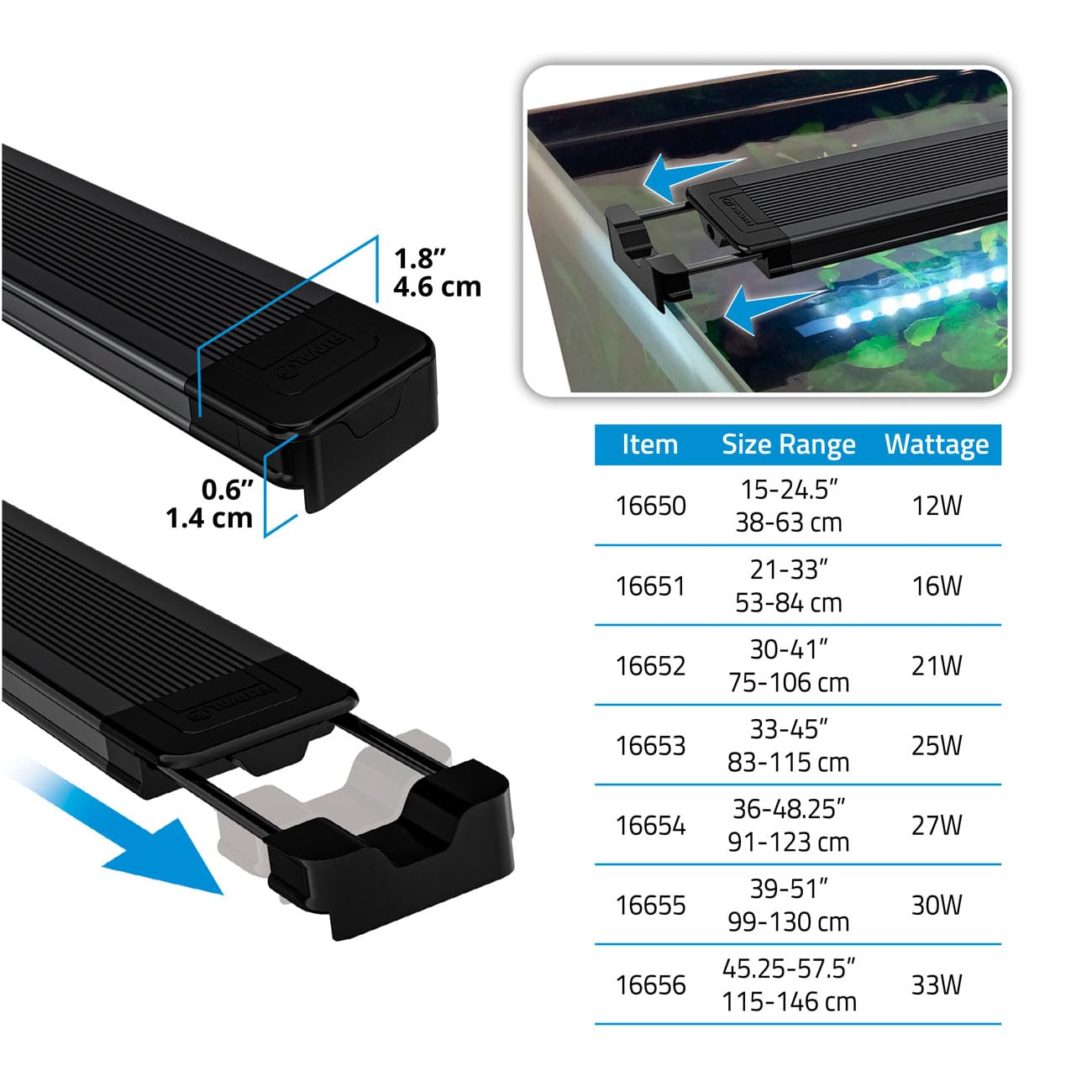Fluval AquaSky LED 3.0 16W, 53-84,4cm