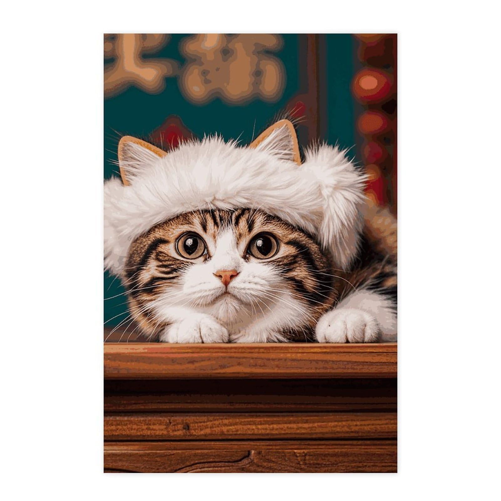 Affiche murale vintage chaton mignon stickers pour salon et chambre
