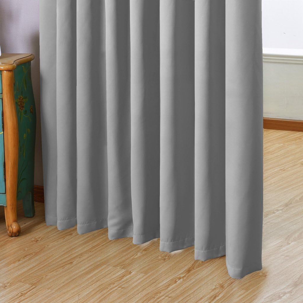 Turquoize Extra Wide Thermal Insulated Blackout Sliding Door Curtain, Sound Reducing Bedroom Privacy Room Divider, 1 Panel(100Wx96L Inches, Dove Gray)