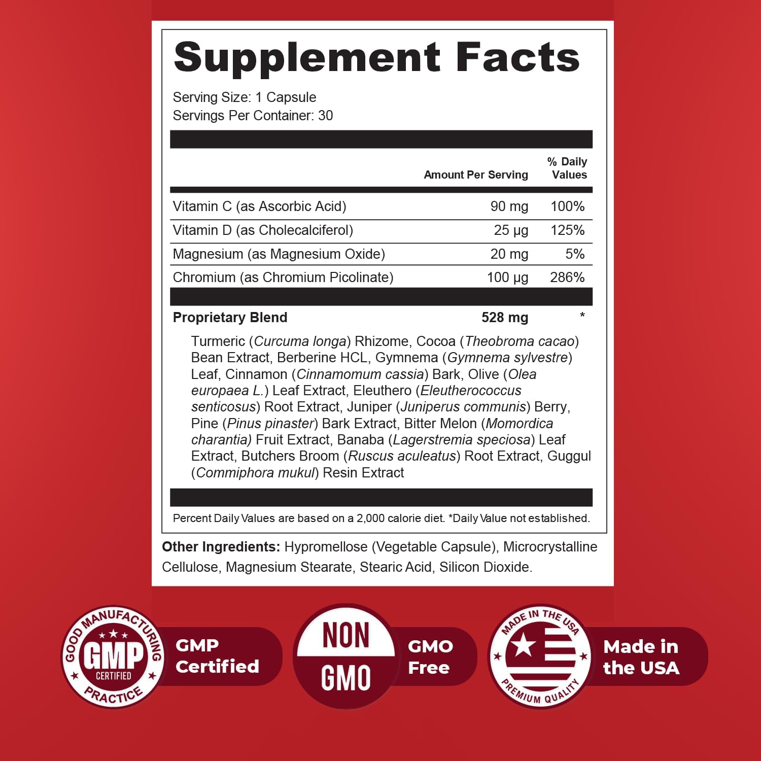 Orby GlycoSwitch – Natural Daily Wellness Supplement with Vitamin C, D3, Magnesium & Chromium – Non-GMO, GMP Certified, Made in USA – 30 Capsules, 1 Month Supply - Image 3