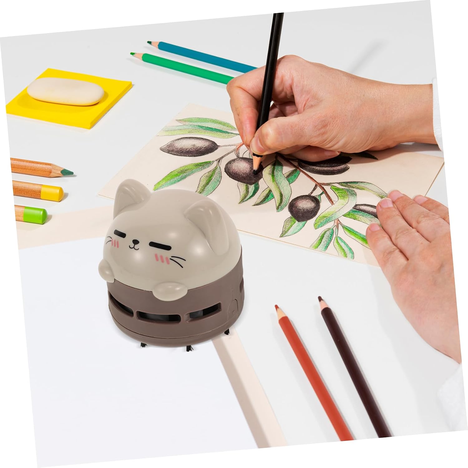 Handheld Mini Vacuum Cleaner for Desk Rechargeable High Efficiency for Dust Crumbs Compact Design Animal Pattern Perfect for Office Study