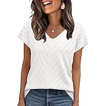 Short Sleeve Sweater for Women V Neck Trendy Summer Tops 2026 Beach Vacation Clothes Travel Business Casual Outfits