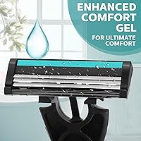 Vista 4 de 50 piezas de maquinillas de afeitar desechables para hombres a granel, 3 cuchillas para hombres para piel sensible, afeitado cómodo