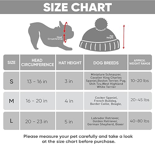 Miniatura 5 de Fabulous Fido Gorro de punto para perro  Sombrero de invierno para perro con agujeros para las orejas  Gorro de punto con pompones para perro con