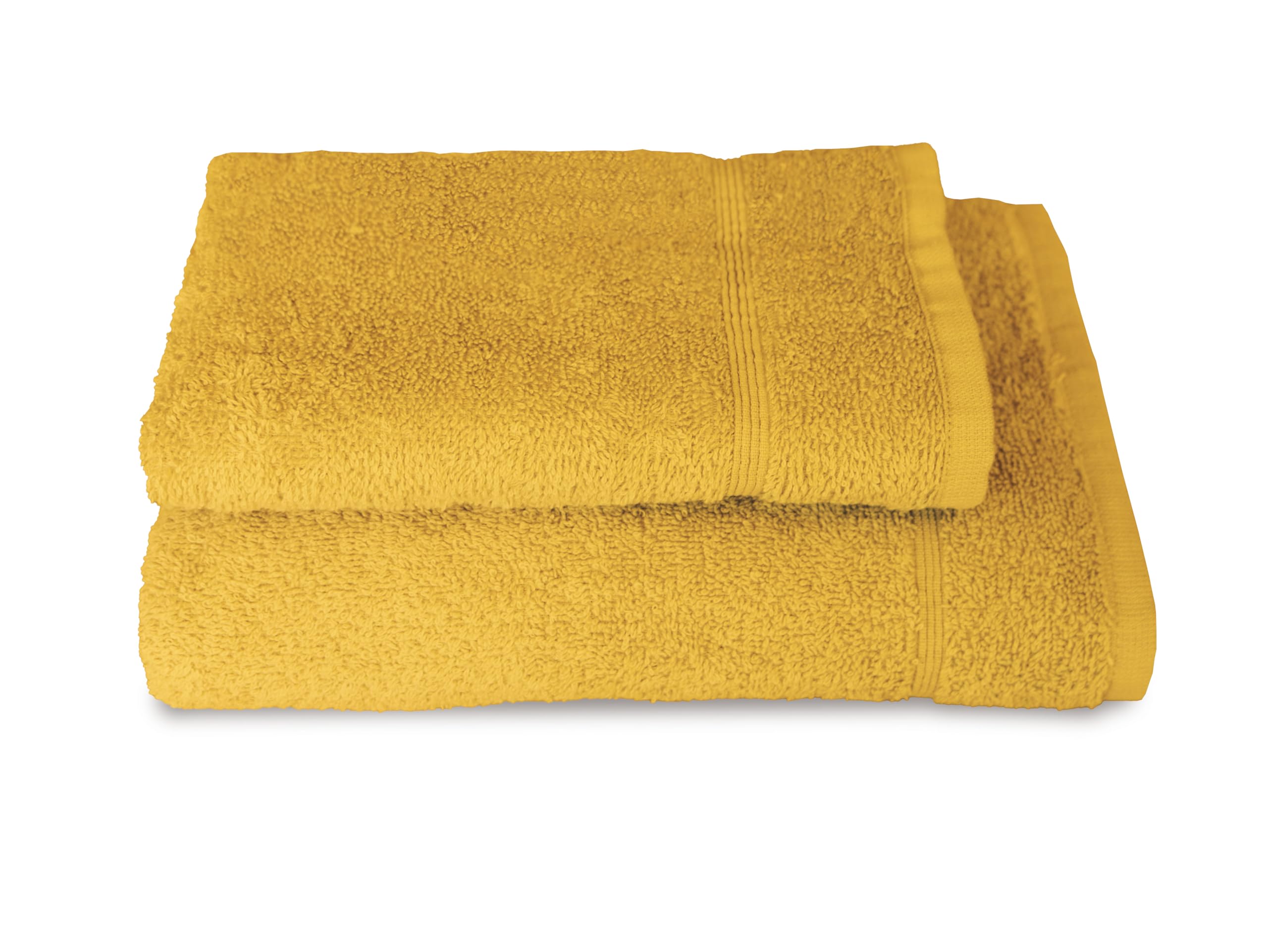 zer0bed, Lilac Bath Towels, Set of 2 Bath Towels, Face Towel, Bidet Towel, Plain Colour, Yellow, 100% Cotton, Set of 2 - Image 2